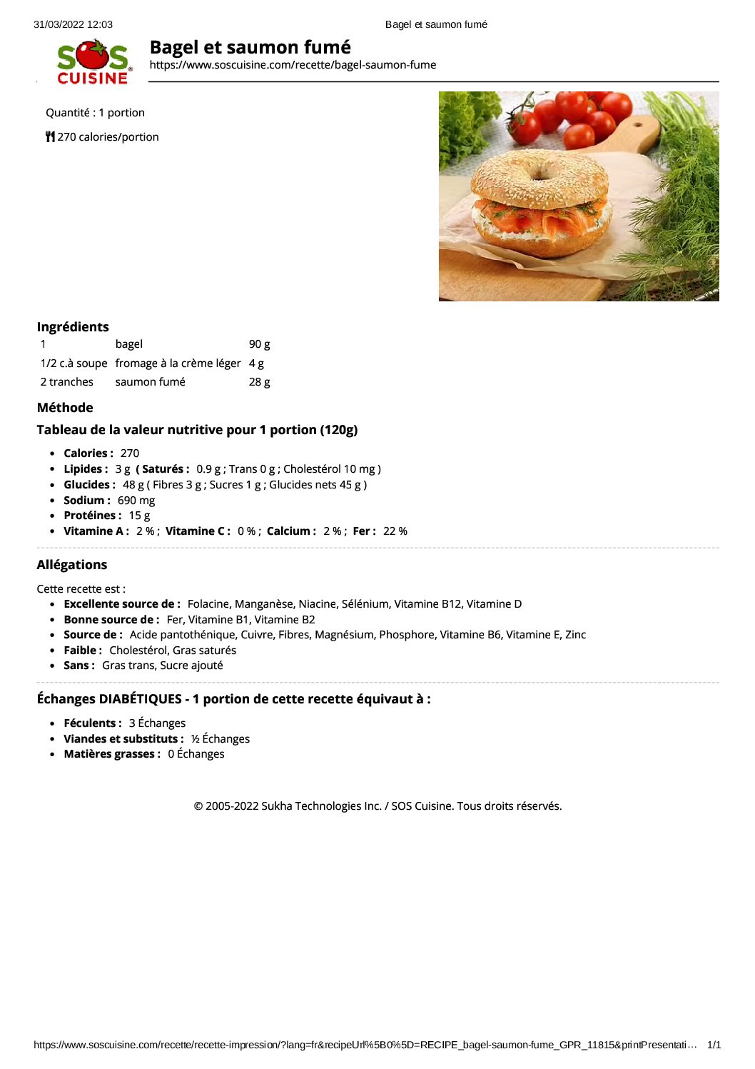 Bagel au saumon fumé