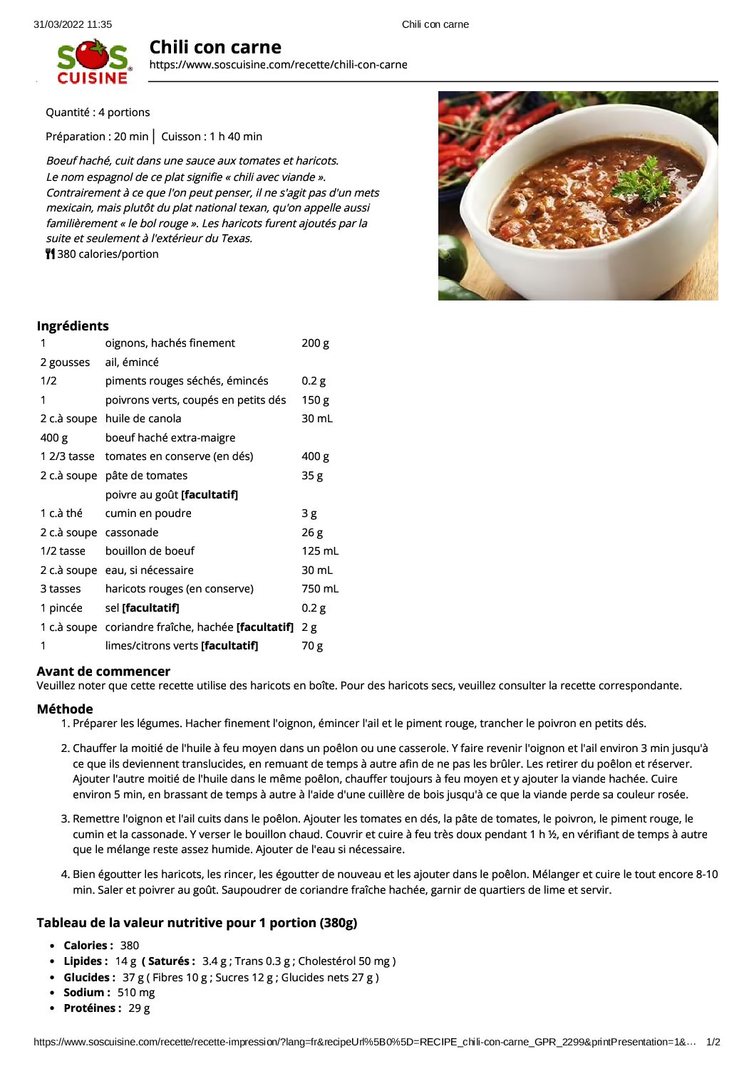 Chili con carne