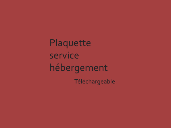 Plaquette service hébergement